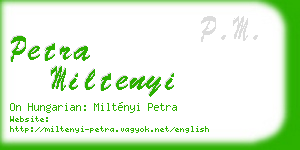 petra miltenyi business card